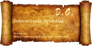 Debreczeny Orsolya névjegykártya